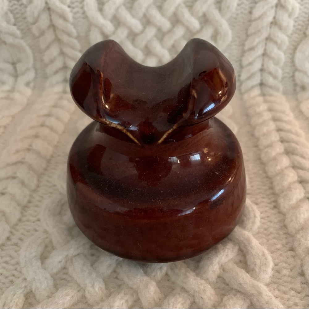 Vintage Brown Ceramic Insulator Excellent
